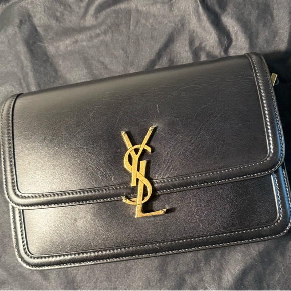 Yves Saint Laurent Medium Solferino Black Leather with Gold Hardware - Picture 7 of 12